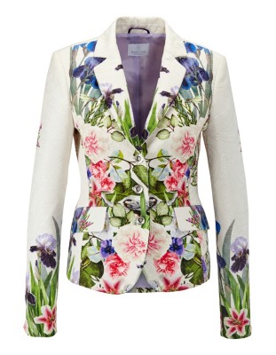 Jacquardblazer mit edlem Blütenprint