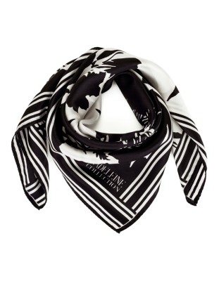 black white silk scarf