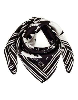 black and white silk scarf