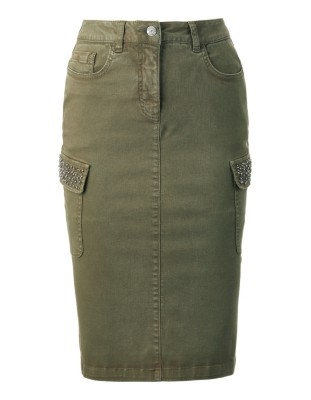 Jeansrock mit dekorativen Cargo-Taschen
