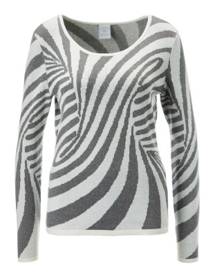 Jacquard-Pullover mit Glanzgarn