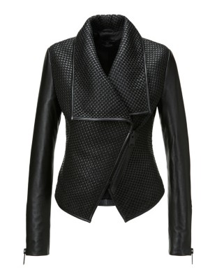 Lederjacke mit Flechtung
