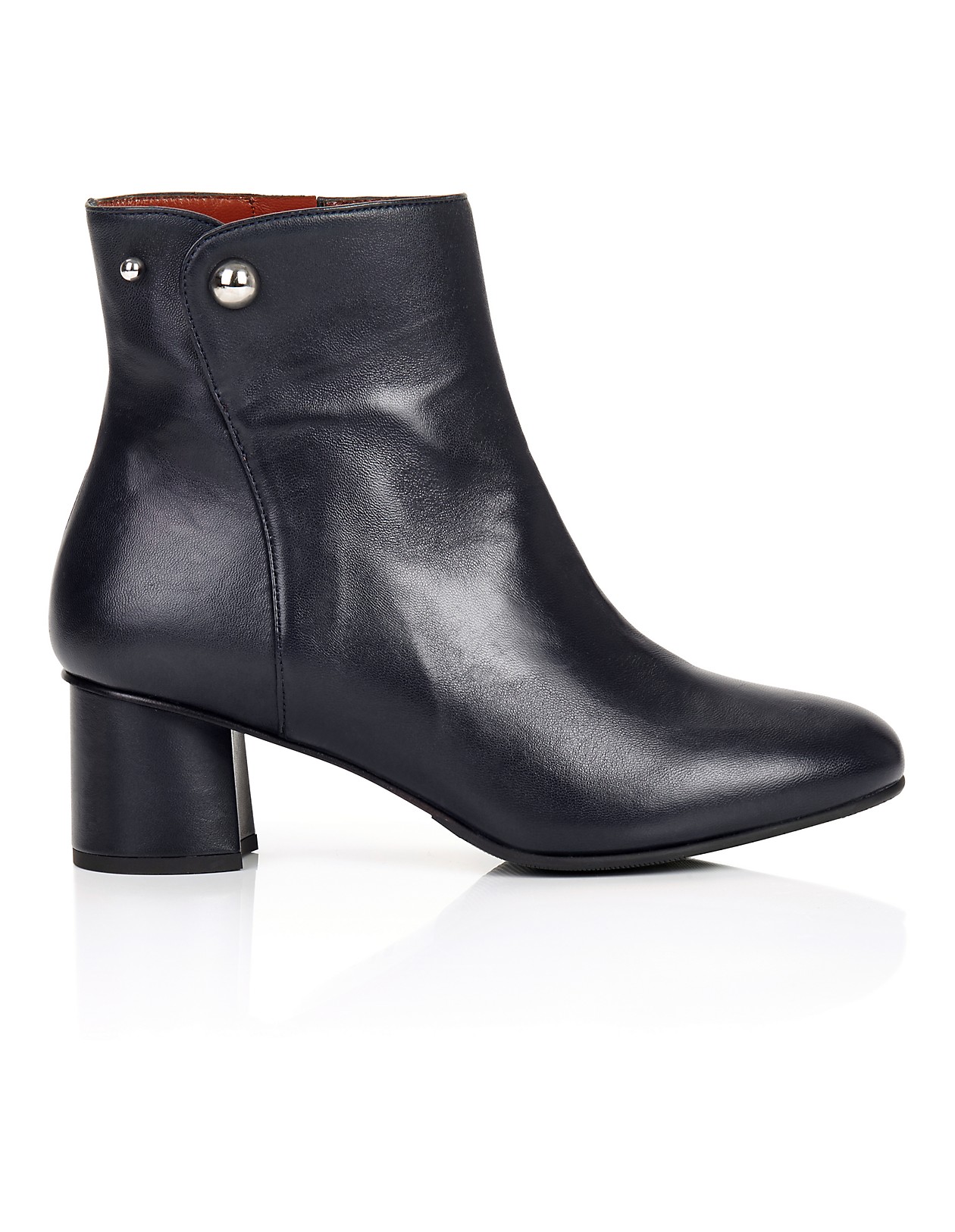 Leder Stiefeletten mit Blockabsatz, marine, blau | MADELEINE Leder Stiefeletten mit Blockabsatz, marine, blau | MADELEINE
