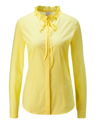 Bluse mit Stehkragen und Krempelärmeln